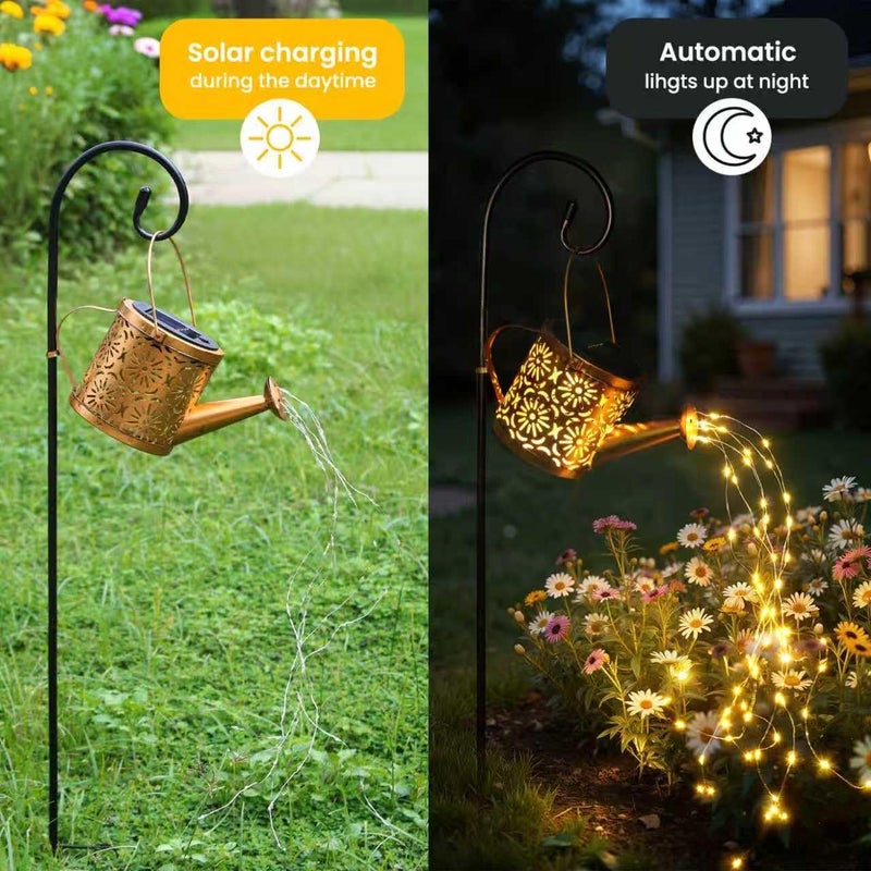 X-PREK Solar Garden Lights Outdoor Decoration, Metal Solar Watering Can Lights Outdoor Waterproof, Small Patio Light Yard Lawn Pathway Decor, Gardening Gifts for Women Mom Grandma - Image 4